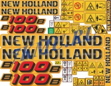 Набор стикеров для экскаватора-погрузчика New Holland B100b